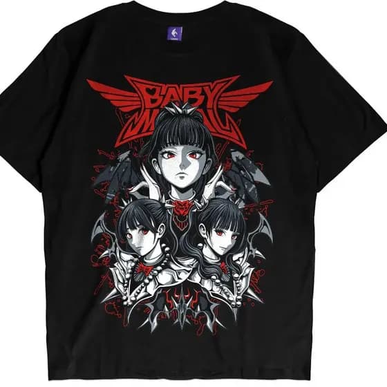Camiseta Tamanho grande oversized P-G3 Kizaru Série Música BABY METAL Envio Rapido