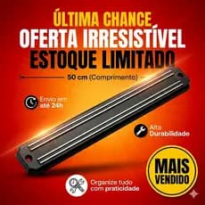 Barra Magnética Imã Para Facas e Ferramentas 50cm Para Casas Churrascaria