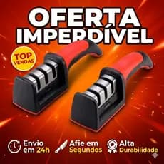 Amolador De Faca 3 em 1 Afiador Profissional Com Afiação Rápida Em Aço Inoxidável
