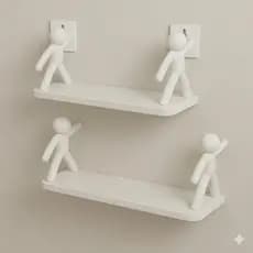 Kit Suporte Plástico Com Adesivo Decoração Para Sala Cozinha Banheiro Prateleira Organizador Sem Furo