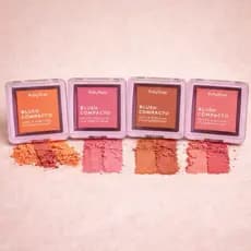 Blush Compacto Ruby Rose Textura Acetinada - Alta Pigmentação