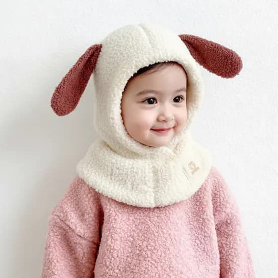 Crianças chapéu cachecol chapéu de uma peça chapéu de pelúcia outono inverno bebê quente chapéu proteção de orelha chapé