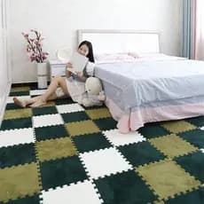 Novo estilo quarto completo doméstico engrossado costura grande área tapete pode ser cortado à máquina lavável tapete de