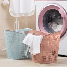 Cesto de roupas sujas Cesto de armazenamento de roupas de plástico de tamanho grande Cesto de roupa suja para banheiro S