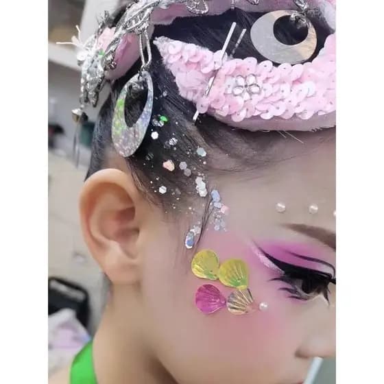 Gel de cabelo grande glitter dança latina maquiagem palco maquiagem mostrar estilo brilhante prata glitter