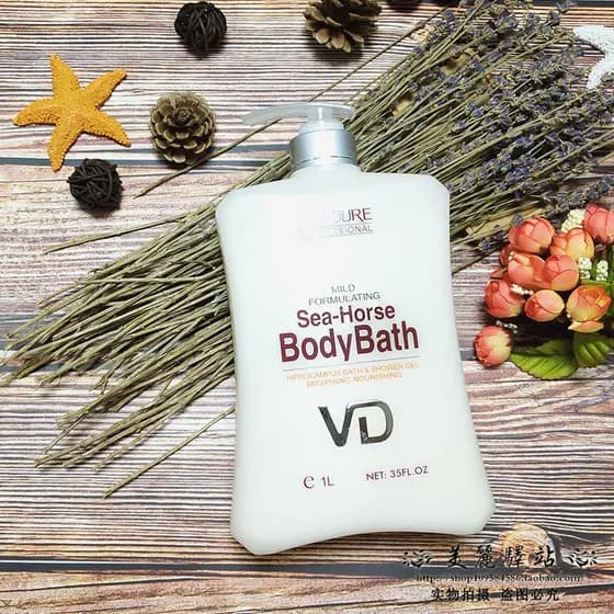 Weiqian Golden Seahorse verdure Lavagem Corporal Lavagem Corporal 500ml Hidratante Suave Iluminador 1L Família