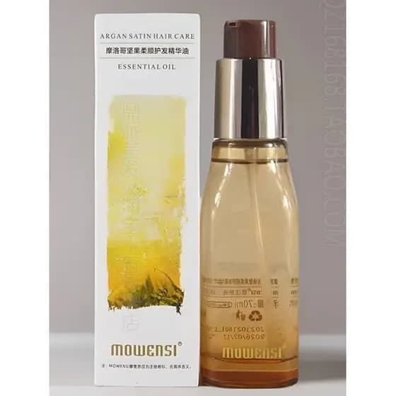 Mowensi Argan Suavizante Óleo Essencial para Cuidados com os Cabelos Melhora o Secura Previne Cabelos Crespos Leave-In E