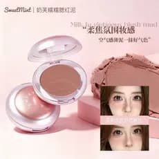 SweetMint Milky Waxy Blush Mud Airy Blush Creme Cor Natural Suave Transparente Elegante Cor Nude