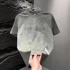 Verão fino solto em torno do pescoço meia manga topo impresso camiseta de manga curta Tie-Dye B