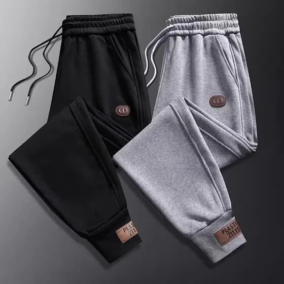 Primavera outono calças casuais roupas masculinas velo-ligado calças Plus Size calças esportivas masculinas soltas All-m