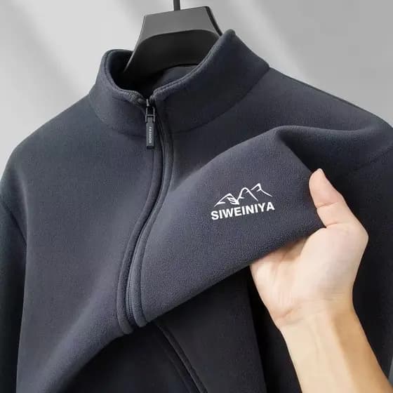2025 outono inverno novo estilo moletom de lã austríaco masculino gola alta Cardigan jaqueta espessada jaqueta de lã que