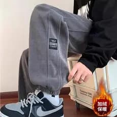 Calças de veludo masculinas 2025 outono inverno novo estilo solto americano Retro Leggings calças casuais estudante engr