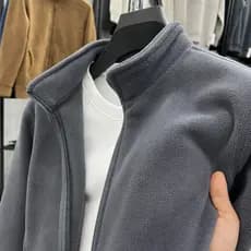 Moletom de lã austríaco masculino gola alta com zíper Cardigan jaqueta outono inverno masculino engrossado lã quente