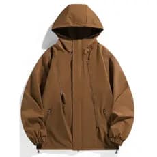 Jaqueta masculina primavera outono novo estilo impermeável ao ar livre Multi-zíper Street Wear Casual solto à prova de v