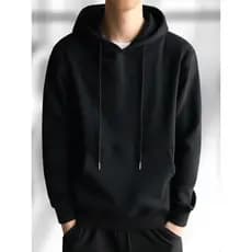 Moletom com capuz masculino forro de lã engrossado outono inverno moletom solto masculino jaqueta Casual cor sólida pulô