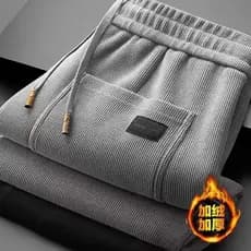 Outono inverno calças masculinas Chenille calças casuais velo engrossado pai calças de veludo masculino calças esportiva