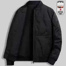 2025 novo estilo de trabalho Wear leve para baixo jaqueta masculina outono inverno solto Casual pelúcia engrossado gola