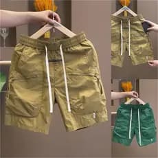 Verão masculino de secagem rápida quarto Shorts All-Match Casual calças de praia solto respirável moda zíper bolso calça