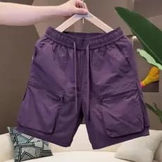 Legal confortável Street Wear Multi-bolso calças de seda gelo esportes Shorts casuais masculino verão fino solto calças