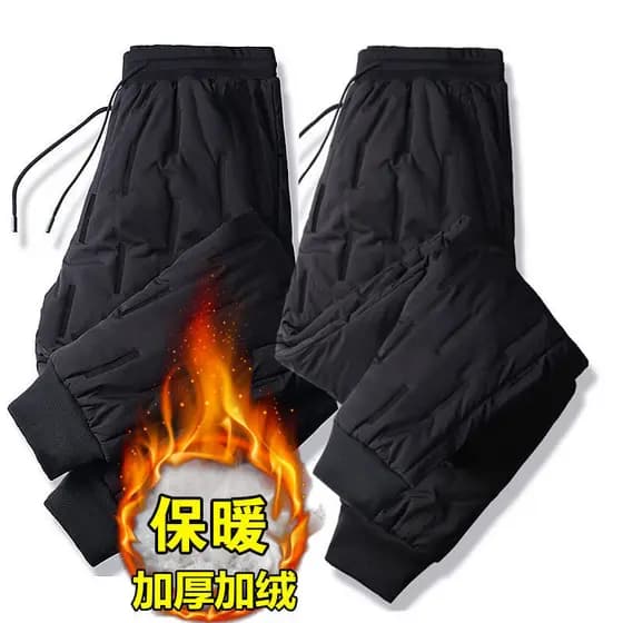 Tamanho grande para baixo calças masculinas inverno exterior Wear engrossado quente ao ar livre luz Casual esportes calç