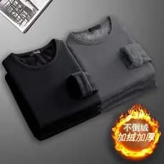 Shopping Retreat forro de lã engrossado quente roupas superiores masculinas de manga comprida camiseta outono inverno ou