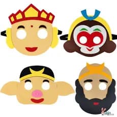 Crianças Son Goku máscara viagem para o oeste mestre aprendiz máscara de quatro pessoas chapelaria porco Bajie Tang mong