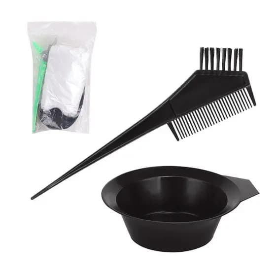 Ferramenta de tingimento de cabelo preguiçoso doméstico, conjunto de 8 peças, tigela de tingimento de óleo cozido, luvas