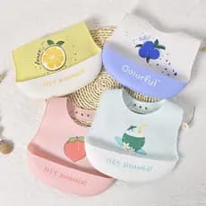 Fabricante babador de Silicone para comida de bebê, babador de bolso para arroz, toalha de saliva para crianças, à prova