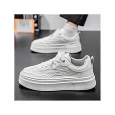 Sapatos masculinos inverno High-End All-Match tênis brancos masculinos sapatos de couro casuais esportes aumentando cour