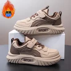 Tênis infantis mais veludo sapatos casuais infantis inverno 2025 novo estilo engrossado dois algodão sapatos infantis Al