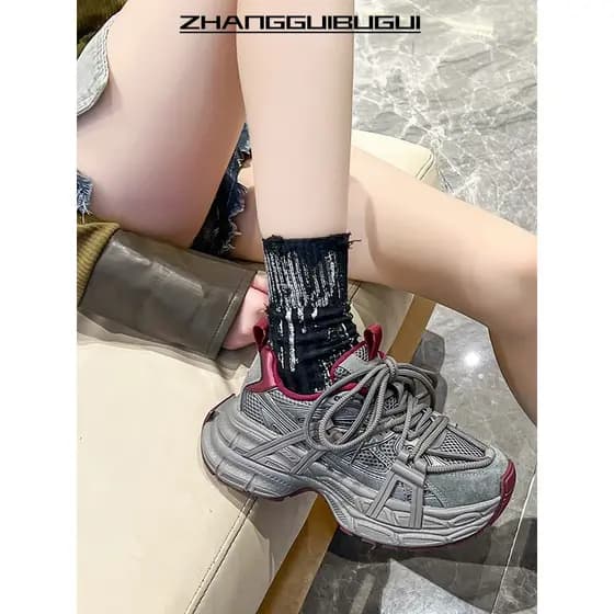 Estação europeia de alta qualidade couro genuíno sola grossa papai sapatos femininos 2025 primavera novo estilo Encore v