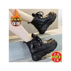 Retro Martin botas femininas 2025 novo estilo outono inverno botas femininas velo quente mãe botas de algodão couro genu