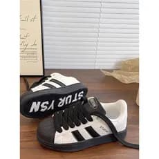 2025 verão novo estilo concha Toe tênis sapatos brancos sapatos femininos casuais All-Match sola grossa aumentando estud