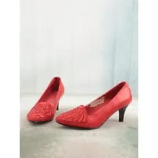 Esculpido couro genuíno strass dedo do pé redondo Stiletto Retro sapatos femininos todos os dias All-Match sapatos de bo