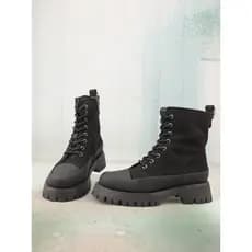 Tamanho 35 dedo do pé redondo impermeável tecido de salto Taichung botas femininas sapatos femininos botas curtas ao ar
