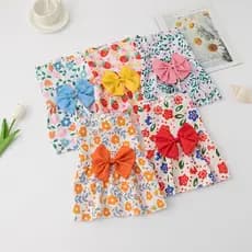 Vestido floral de princesa para cães pequenos |     Vestido de verão com orelhas de gato, roupa de algodão elástica e re