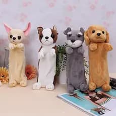 Estojo escolar flexível/caixa de armazenamento com design de padrão de animais/cães, adequado para meninas / GPXW