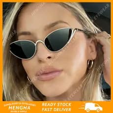 (HENGHA) Óculos de Sol Cat-Eye 2026 – Estilo Retrô Y2K Feminino, Proteção UV400, Leves e Confortáveis, Adequados para Us