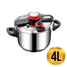 Panela de Pressão Aço Inox Fundo Triplo Pro Indução e Gás 4-8L Fechamento Externo
