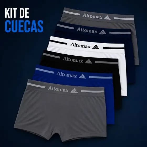 kit com 6 cuecas microfibra sem costura altomax - cores sortidas