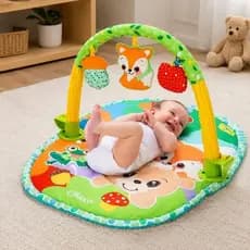 Tapete de Atividades Bebê 3 em 1 com Arco e Brinquedos Coloridos Infantil  CHICCO