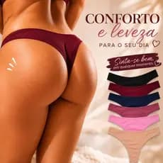 Kit de 8 Calcinhas Microfibra Levanta Bumbum Fio Dental e Sensual - cores sortidas