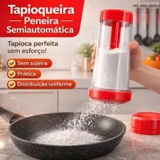 Tapioqueira Peneira e Armazena Polvilhador Beiju Semiautomática Rotativa Sem Sujeira na Cozinha