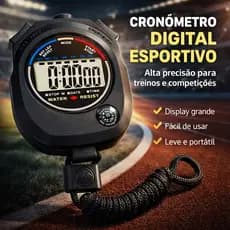 Cronômetro Digital Esportivo De Mão Função Relógio Alarme Calendário Hora C/ Corda Bússola preto
