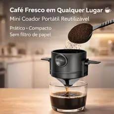 Mini Filtro De Café Chá Coador Sem Papel Reutilizável Portátil Inox escritório e viagens individual