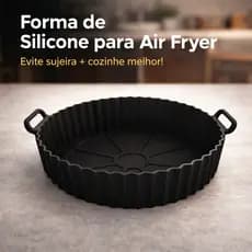 Forma De Silicone Para Air Fryer Redonda Fritadeira Assadeira Reutilizável Antiaderente Flexível