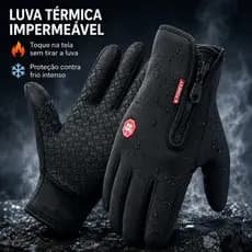 Luva Motoqueiro Térmicas Impermeável Cor Preto Tamanho Único antiderrapantes Unissex Trouch Screen