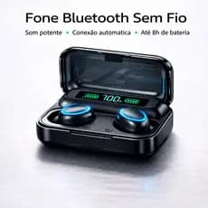 Fone De Ouvido Sem Fio M10 Tws  Estéreo Bluetooth 5.1 Redução Ruído com Microfone Cor Preto