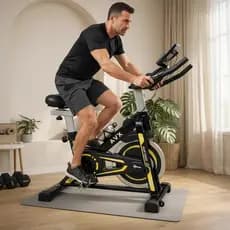 Bicicleta Ergométrica Cardio 120kg Fitness Preto E Amarelo