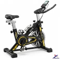 Bicicleta Ergométrica Cardio Fitness 120kg Preto e Amarelo Residencial